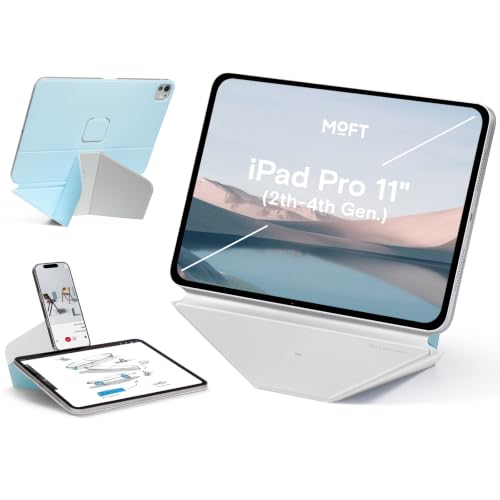 MOFT Dynamic Folio Tablet Stand for Desk Compatible with iPad Pro 11" (4th 2022 | 3rd 2021 | 2nd 2020), Slim Magnetic Tablet Holder Case with 20+ Viewing Angles, Soothing Mist x Misty Cove - color: Soothing Mist x Misty Cove, size: iPad Pro 11"(4th 2022/3