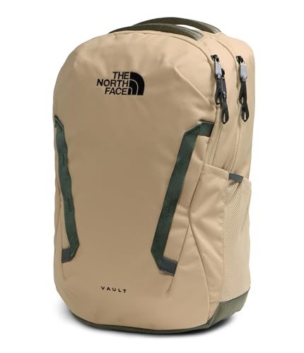 The North Face Vault Laptop Pack, Khaki Stone/New Taupe Grn, OSFA | Commuter Travel Bag, Water-Repellent Finish, Spacious Compartment - color: Khaki Stone/New Taupe Green/Bottle Green