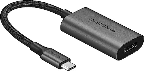 INSIGNIA 4K@60Hz USB C to HDMI Adapter - Black, High Speed, Thunderbolt, Groundbreaking Performance, Compatible for Apple Mackbook, iPad, iPhone, Pixelbook, XPS, Galaxy and More - style: USB-C to HDMI Adapter