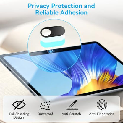 Upgrade Webcam Camera Cover, [6-Pack] 0.023 inch Metal Camera Cover Slide | for Mac, iPad, MacBook Pro, MacBook Air, Laptops, PC/Computer, Tablets, Web Blocker Protect Your Privacy - color: Black-Oval, size: 6 packs webcam cover