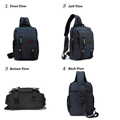 NICGID Sling Bags Chest Shoulder Backpacks, Laptop Backpack Crossbody Messenger Bag Travel Outdoor Men Women - color: Blue-2483, size: 13.3 inch