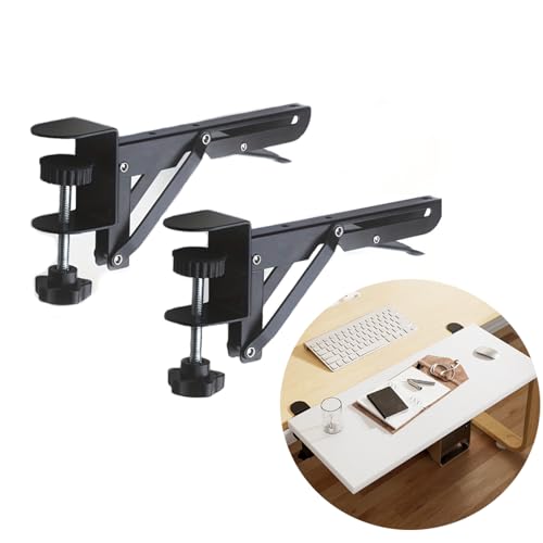 Under Desk Keyboard Tray Support Bracket Adjustable Desktop Extension Board Stand Clamp-on Keyboard Holder Arm Rest Tray Extension Plate Support Rack for Desk, NO Board/Tray, 1 Set (Style01) - style: Style01