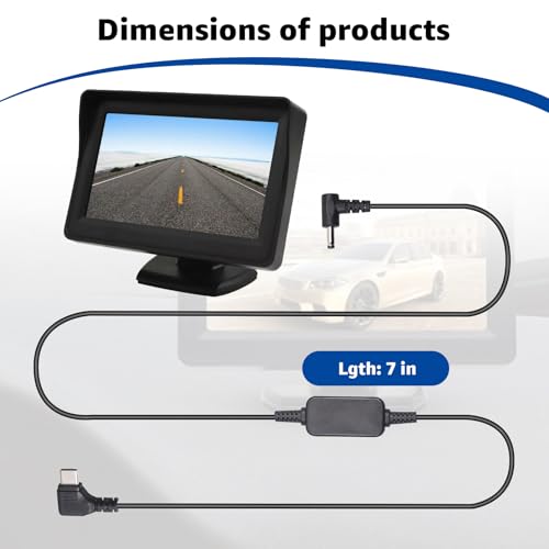 USB-C to DC Car Charger Cable for Furrion FOS07TADS Vision S Monitor Replacement Power Supply Cord for 7inch Screen Display Compatible with Hitch Wireless Backup Camera FOS48TA-BL FOS48TAPK-BL - size: 6.56FT