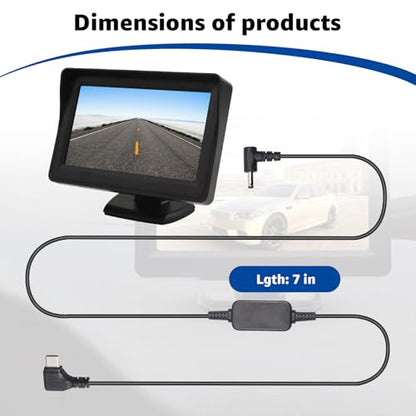 USB-C to DC Car Charger Cable for Furrion FOS07TADS Vision S Monitor Replacement Power Supply Cord for 7inch Screen Display Compatible with Hitch Wireless Backup Camera FOS48TA-BL FOS48TAPK-BL - size: 6.56FT