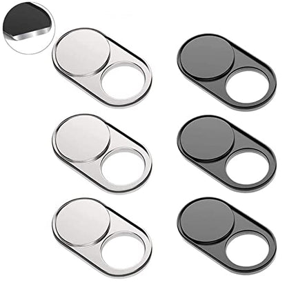 Cimkiz Webcam Cover Slide Metal Magnet Sliding Web Camera Cover Slider for Laptops MacBook Pro HP iMac iPhone Cellphone-for Protecting Your Privacy-Strong Adhesive-6 Packs(3black+3silver)