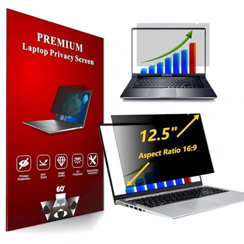 12.5 Inch 16:9 Computer Privacy Screen Filter for Monitor - Privacy Shield and Anti-Glare Protector