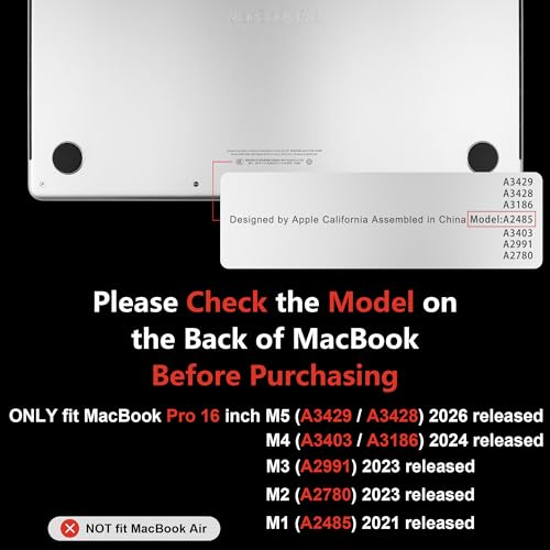 MEEgoodo Case for MacBook Pro 16 inch 2026 2024 2023 2021,Laptop Shell Compatible with M5 M4 M3 M2 M1 Pro/Max Chip,Fit Model A3429/A3428/A3403/A3186/A2991/A2780/A2485,White Polka Dots & Midnight Green - color: White Polka Dots & Midnight Green