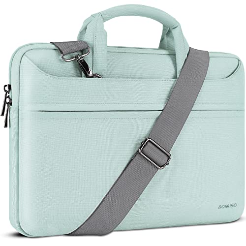 DOMISO 17.3 inch Laptop Messenger Shoulder Bag Tote Bag for Women for Men,Business Travel Work Computer Bag Chromebook Case Briefcase,Compatible with 17 inch HP Dell Lenovo ASUS, Mint Green - color: Mint Green, size: 17 - 17.3 Inch