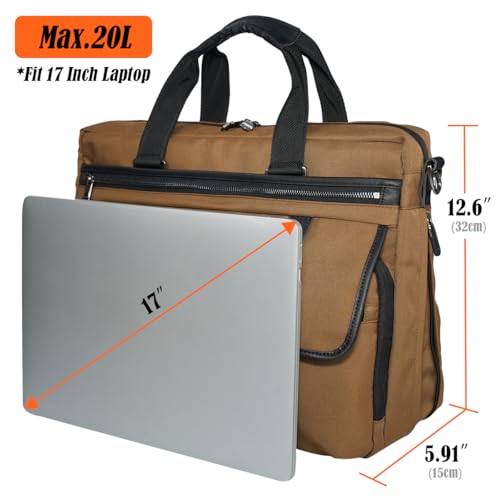 WELKINLAND 17-Inch Laptop Briefcases for Men,13Pockets Men's Laptop Bag | Expandable Messenger Laptop Bag For Men,Sturdy Laptop Briefcases For Men,Business Briefcase For Men,Mens Briefcase Laptop Bag