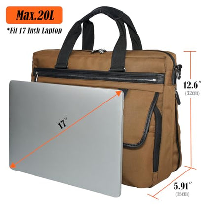 WELKINLAND 17-Inch Laptop Briefcases for Men,13Pockets Men's Laptop Bag | Expandable Messenger Laptop Bag For Men,Sturdy Laptop Briefcases For Men,Business Briefcase For Men,Mens Briefcase Laptop Bag