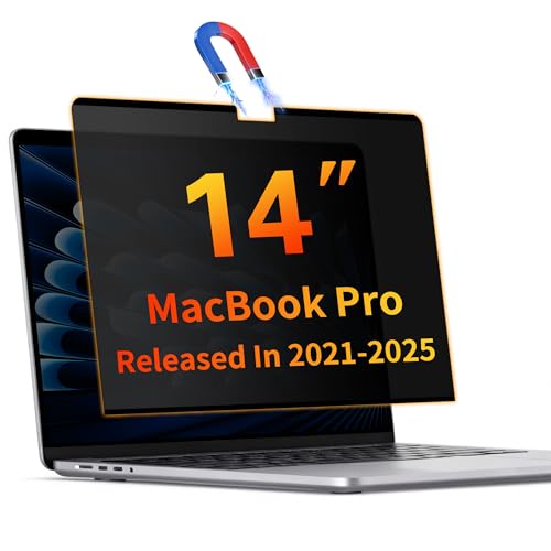 Juvraixo Magnetic Privacy Screen Protector for Macbook Pro 14 Inch | (2021-2024, M1, M2, M3, M4), Matte Removable Private Anti Blue Light Glare for 14.2" Mac Pro Laptop Computer