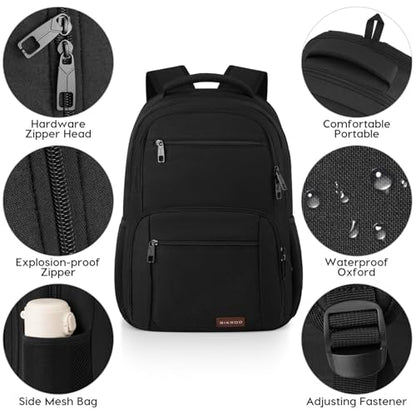 BIKROD Backpack for Men, TSA Travel Backpack, College Backpacks Water Resistant Back Pack, Business Anti Theft Durable Computer Bag Gifts Fits 17.3 Inch Laptop, Grey - color: Black, size: 17.3 Inch