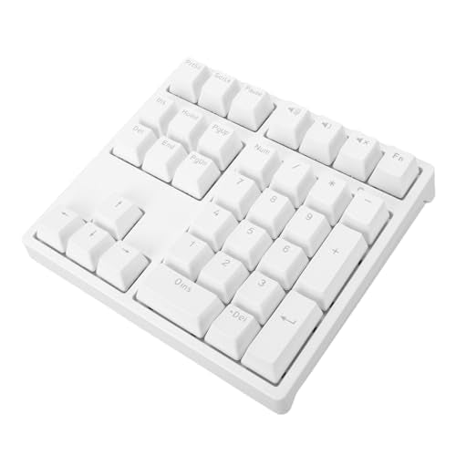 XUMIUZIY Number Pad, Mechanical Numeric Keypad with RGB Backlit, Hotswap Blue Switches, PBT Keycaps, 34 Keys USB Wired Numpad for Laptop, Computer, PC (White) - color: White