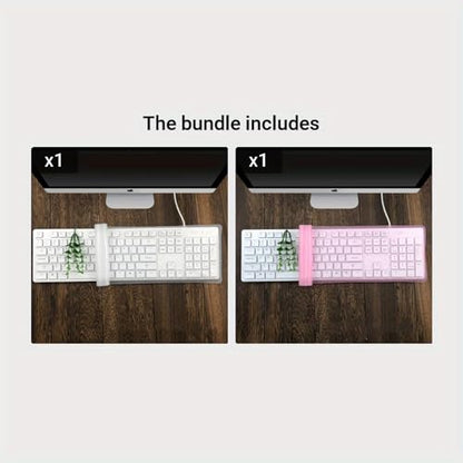 Ultra-Thin 0.2mm Eco-Friendly TPU Skin Desktop Keyboard Cover, Anti-Fingerprint Waterproof Dustproof Protector for Dell KB216/KM636 & 104/107 Key Standard Keyboards (White) - color: White