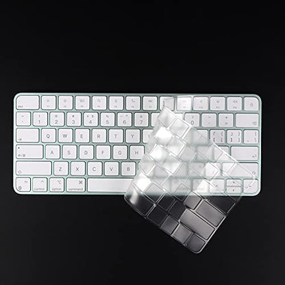 Keyboard Cover for iMac Magic Keyboard Without Touch ID A2450 A3203 | TPU Transparent Waterproof Keyboard Skin Protector - color: Magic Keyboard without Touch ID A2450