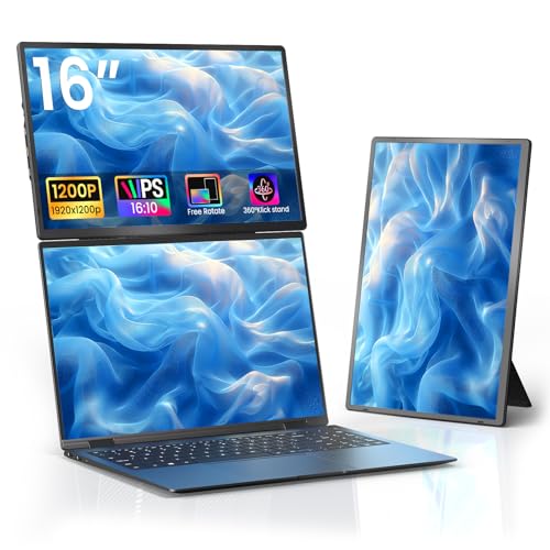 Portable Monitor for Laptop - Laptop Screen Extender HDMI USB C Travel External Display with Stand Gaming Monitor for PC MAC Switch Phone Computer Xbox PS4/5 - D1 - size: 16.1 inch FHD