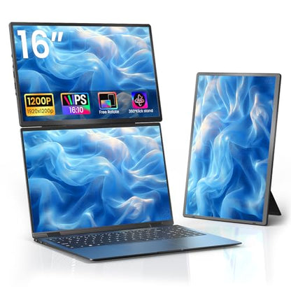 Portable Monitor for Laptop - Laptop Screen Extender HDMI USB C Travel External Display with Stand Gaming Monitor for PC MAC Switch Phone Computer Xbox PS4/5 - D1 - size: 16.1 inch FHD