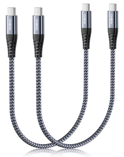 Short USBC to USBC Cable 1FT, 60W USB Type C Fast Charging Cable for Car | Durable iPhone USB C to USB C Charger Cable USB C Cord for iPhone 17/16/15/Pro Max/Plus, Samsung Galaxy S26 and More-2Pack - color: Grey, size: 1FT, style: USB C to USB C
