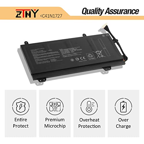 ZTHY C41N1727 Laptop Battery Replacement for Asus Zephyrus M GM501 GM501G | GM501GM GM501GS ROG GU501 GU501G GU501GM GM501G-SEI006T GM501GS-EI015T GU501GM-BI7N8 GM501GM-EI005T GM501GS-EI003T 15.4V 55Wh - size: 11.81*4.13*0.16 inch C41N1727
