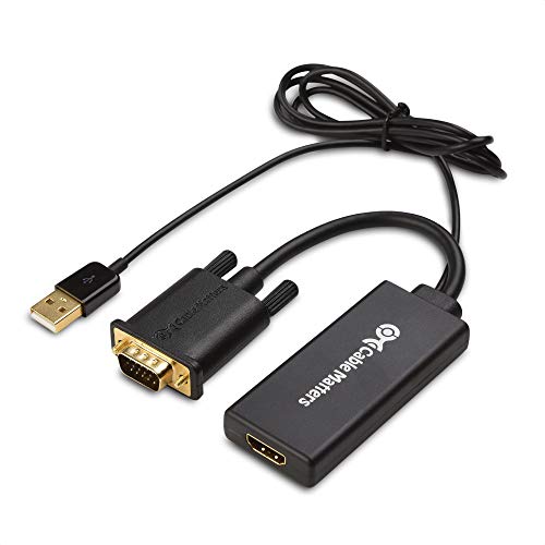 Cable Matters VGA to HDMI Adapter, VGA to HDMI Converter | For Monitor and TV, Audio Support