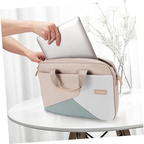 VOSAREA Portable Laptop Handheld Bag with Shoulder Strap Business Briefcase for Men and Women Lightweight Travel Case with Double Zippers Protective Pouch for Notebook Tablet and