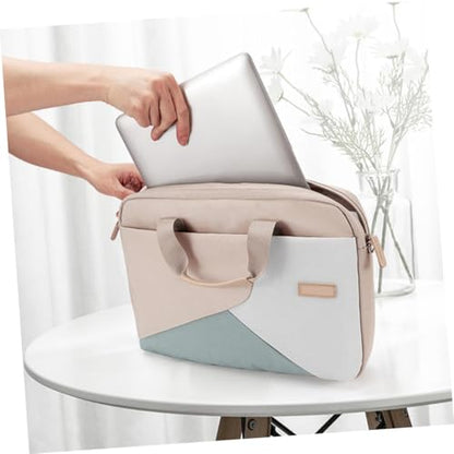 VOSAREA Portable Laptop Handheld Bag with Shoulder Strap Business Briefcase for Men and Women Lightweight Travel Case with Double Zippers Protective Pouch for Notebook Tablet and