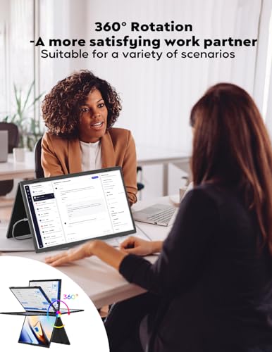 ZSCMALLS 2.5K Dual Monitor(Wins Only), Triple Laptop Screen Extender, 15.6" QHD Folding Stacked Portable Dual Monitor, USB C Travel Extended Computer Display, 180°Rotation, Plug & Play for Laptops - size: 15.6 inch