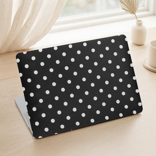 Voidborne Compatible with MacBook Pro 13 inch Case 2026-2016 A2338 M1 A2251 A2289 A2159 A1989 A1708 A1706,Matte Leather Hard Shell Protective Case for Pro13 inch + Keyboard Cover,Polka Dots,Black - color: Black02