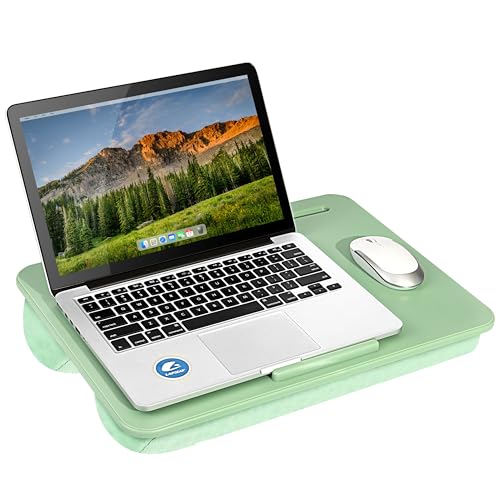 LAPGEAR The Original Lap Desk – Sage Green, Fits 17" Laptops | Microbead Cushion, Device Ledge, Built-In Pencil Tray, Carry Handle - color: Sage Green, size: 17" Laptop (The Original)