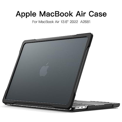 Batianda Ultimate Slim Case for MacBook Air 13.6 inch 2022-2026, Black | Fits M2/M3/M4/M5 Model, Lightweight Slim Design, Carbon Fiber Side Texture, Matte Translucent Rugged Hybrid Protective Shell - color: S-Black