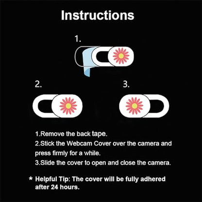 Laptop Camera Cover Slide 3 Pack Ultra Thin Slide Laptop Camera Cover for Echo Show, Computer, Tablet, Mac Air, Chromebook, PC - Daisy New (Patent Pending) | 3 Pcs Cute Daisy, Ultra thin camera cover fit for Cell phone desktop tablet PC, front camera bloc