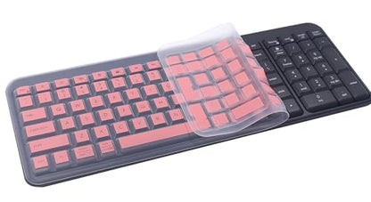 Silicone Keyboard Skin Cover Compatible for 2025 Logitech MK250 Bluetooth Wireless Mouse and Keyboard Combo & Logitech K250 Bluetooth Keyboard with Numpad (Pink) - color: Pink