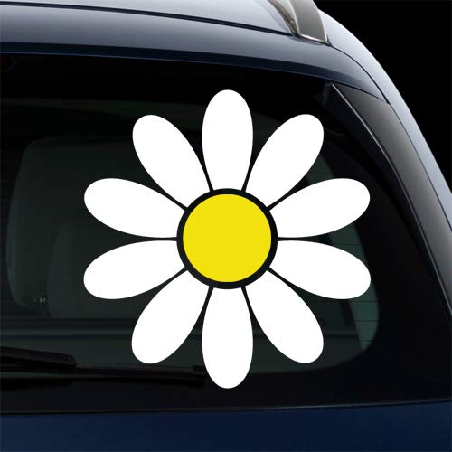 Daisy Garden Flower Car Glass Bike Chopper Gas Tank Vinyl Decal Sticker (D-04) (8 inches x 8.3 inches) - size: 8 inches x 8.3 inches