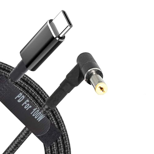 USB C to Slim Laptop Charging Cable Adapter Male Type C to DC Converter 6.5ft 100W PD Power Charger Supply Cord for Levono Toshiba Asus K55A K55N K501UX K53E G360 G450 G455 (5.5 x 2.5mm for Generic)