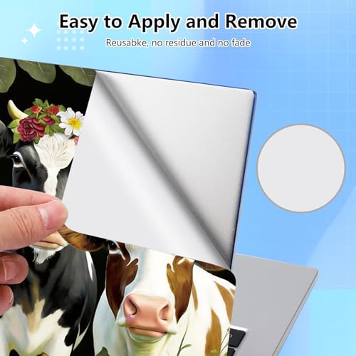 Universal Laptop Skin Sticker Decal for 11.6”12" 13" 13.3" 14" 15" 15.4" 15.6" Reusable Waterproof Scratch-Scratch Resistant Protective Vinyl Laptop Notebook Skin Stickers - Cows Flower - color: Cows Flower