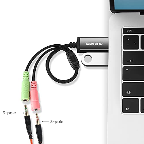 Long USB Audio Adapter with 3.5mm Jack External USB Sound Adapter - 1.2M | USB External Stereo Sound Card with 3.5mm Earphone and Microphone for PS4, PS5, Windows, Mac, Linux, Plug and Play - size: 47 inch / 120 cm