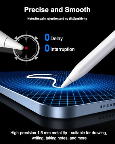 DIGIROOT Stylus Pen for iPhone, High Senstivity Universal Stylus Pen | Fast Charging, Magnetic, Stylus Pen for Touchscreen with LED Power Display, for iPhone Andriod/Tablet/Switch/Samsung Galaxy - color: White