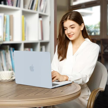 MOSISO Compatible with MacBook Air 13 inch Case M5 2026 M4 M3 M2 2025-2022 | A3449 A3240 A3113 A2681, Hard Shell&Keyboard Cover&Screen Film&Pouch for MacBook Air 13.6 inch Case, Baby Blue - color: Baby Blue