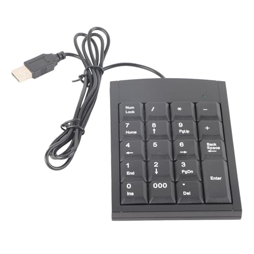 flexman Wired Numeric Keypad, 17 Keys Mini USB Number Pads, Portable Financial Accounting Number Keyboard for Laptops, Desktop Computers, 5.1X3.5X0.4In