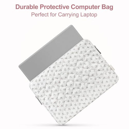 MOSISO Laptop Case 13.3 inch, 13-13.3 inch Puffy Laptop Sleeve Bag, Pink | Compatible with MacBook Neo/Air 13.6/Pro 13/Pro 14, HP Dell ASUS Lenovo,Charming Floral Square Quilted Carrying Bag&SmallCase - color: Pink, size: 13.3 inch
