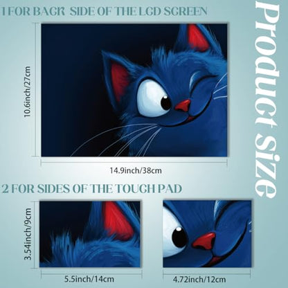 SUPERDANT Laptop Skin Sticker Cartoon Cat Laptop Decals Personalized Universal Notebook Computer Wrap Vinyl Skin Stickers Cover Art Decal Removable 12-15.6 Inch Waterproof Gifts Dark Blue - color: Dark Blue