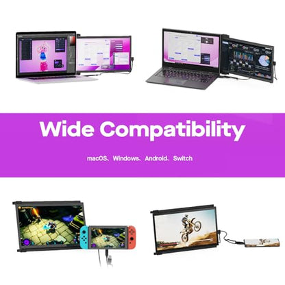 Mobile Pixels Portable Monitor, Duex Max DS Laptop Monitor Extender, 14.1 Inch 1080P FHD IPS, Plug and Play,Travel Monitors Extender for 14''-17 '' Laptops, Compatible with Windows/Mac/Android/Switch - size: 14.1" Duex Max DS