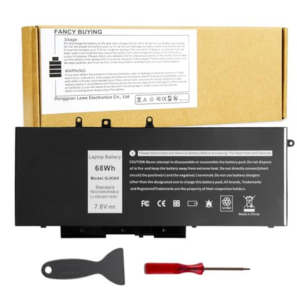 Fancy Buying 68Wh GJKNX Laptop Battery Replacement for Dell Latitude 5480 5580 5490 5590 5491 5591 5495 5488 Notebook 0GD1JP GD1JP DY9NT 0DY9NT 5YHR4 KCM82 0KCM82 - size: 9.45*4.09*0.28inch