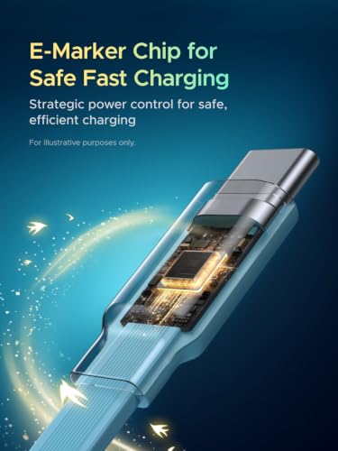 UGREEN Nexode 100W Retractable Cable Honkai: Star Rail, Glacier Blue, 3.3FT | USB C Charger Cable for iPhone 17/16, MacBook Pro/Air, Galaxy S26/S25, iPad Pro/Air, Pixel 10/9, Switch, AirPods - color: Glacier Blue