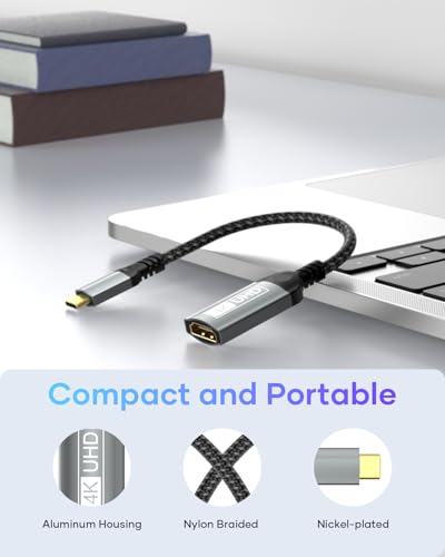 USB C to HDMI Adapter, 4K@60Hz Thunderbolt 4/3 to HDMI Adapter, Type C to HDMI Converter HDR Compatible with MacBook iMac iPad Pro Air iPhone 16 15 Samsung Galaxy S24 Ultra