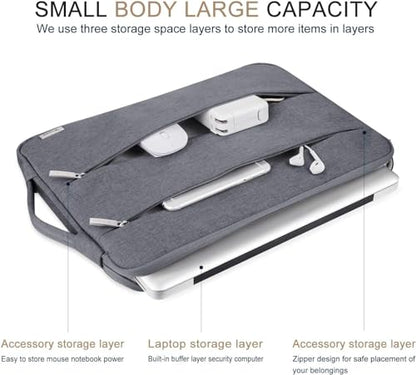 Voova 14 15 Inch Laptop Sleeve Case, Waterproof Computer Bag Cover Compatible with MacBook Air 15 M2/M3/M4 2022-2025, MacBook Pro 15, Hp chromebook 14, 14-15” Dell Lenovo Acer Asus, Grey - color: Grey, size: 14-15 Inch