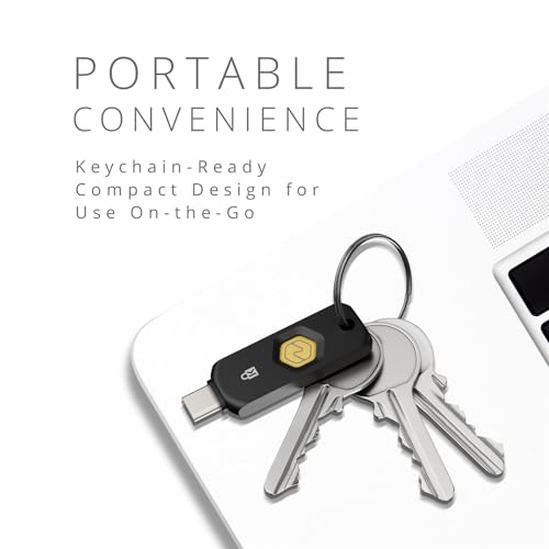 Kensington VeriMark NFC+ USB‑C Security Key, FIDO2/WebAuthn Hardware Authenticator for Passwordless Login, Works with Windows, macOS & Chrome OS, K64739WW | FIDO2/WebAuthn hardware authenticator, passwordless login, NFC and USB-C, works with Windows, macO
