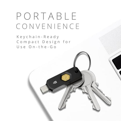 Kensington VeriMark NFC+ USB‑C Security Key, FIDO2/WebAuthn Hardware Authenticator for Passwordless Login, Works with Windows, macOS & Chrome OS, K64739WW | FIDO2/WebAuthn hardware authenticator, passwordless login, NFC and USB-C, works with Windows, macO