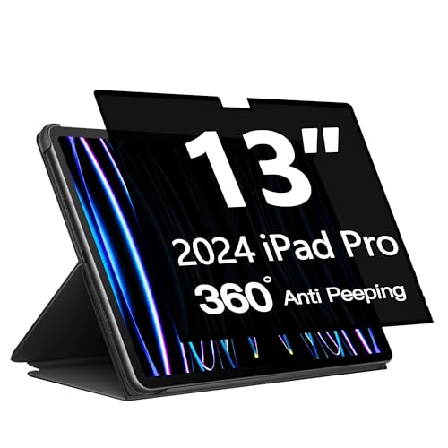 360° Privacy Screen Protector for iPad Pro 13 inch M4 7th Generation, iPad Pro 13 Inch 2024 Privacy Filter Screen Protector Anti Blue Light Anti-Spy | iPad Pro 13 Inch 2024 Privacy Filter Screen Protector Anti Blue Light Anti-Spy - color: iPad Pro 13-in M