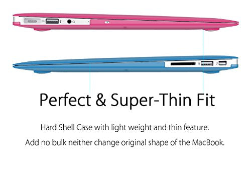 UESWILL Smooth Matte Hard Shell Case Cover Compatible with MacBook Air 11 inch (Model A1370 / A1465) + Microfibre Cleaning Cloth, Rainbow - color: Rainbow, size: MacBook Air 11"